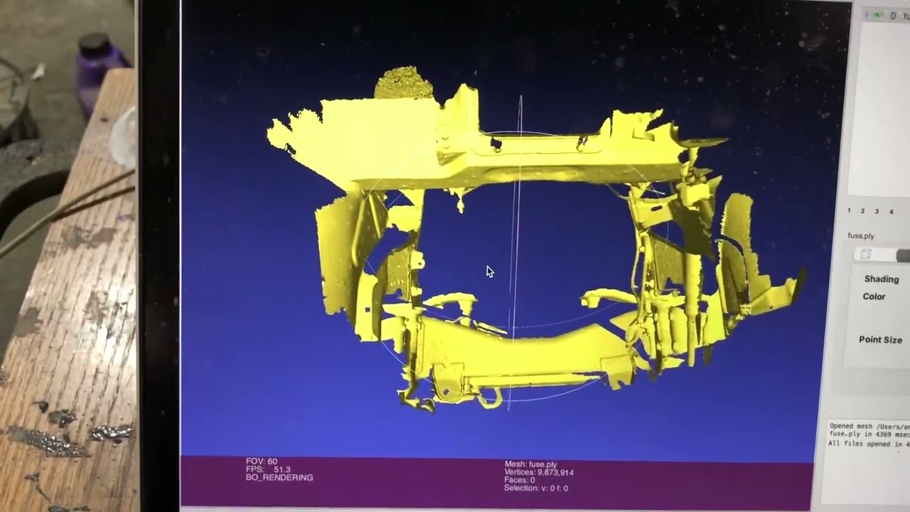 Engine bay 3D scanning with Revopoint POP2: Step 1