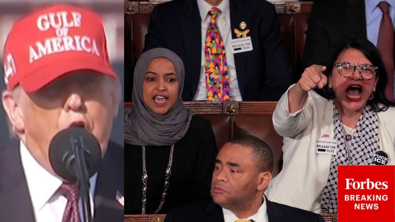 JUST IN: Trump Tears Into 'Lunatic' Ilhan Omar And 'Her Little Friend' Over SOTU Behavior