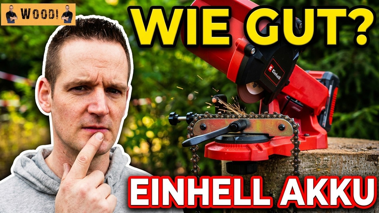 Sägekette schärfen mit dem Einhell GE CS 18 Li - Sägekettenschärfgerät für Kettensägen