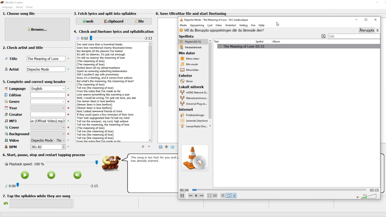 How to create songs for Ultrastar - part 1 the tapping