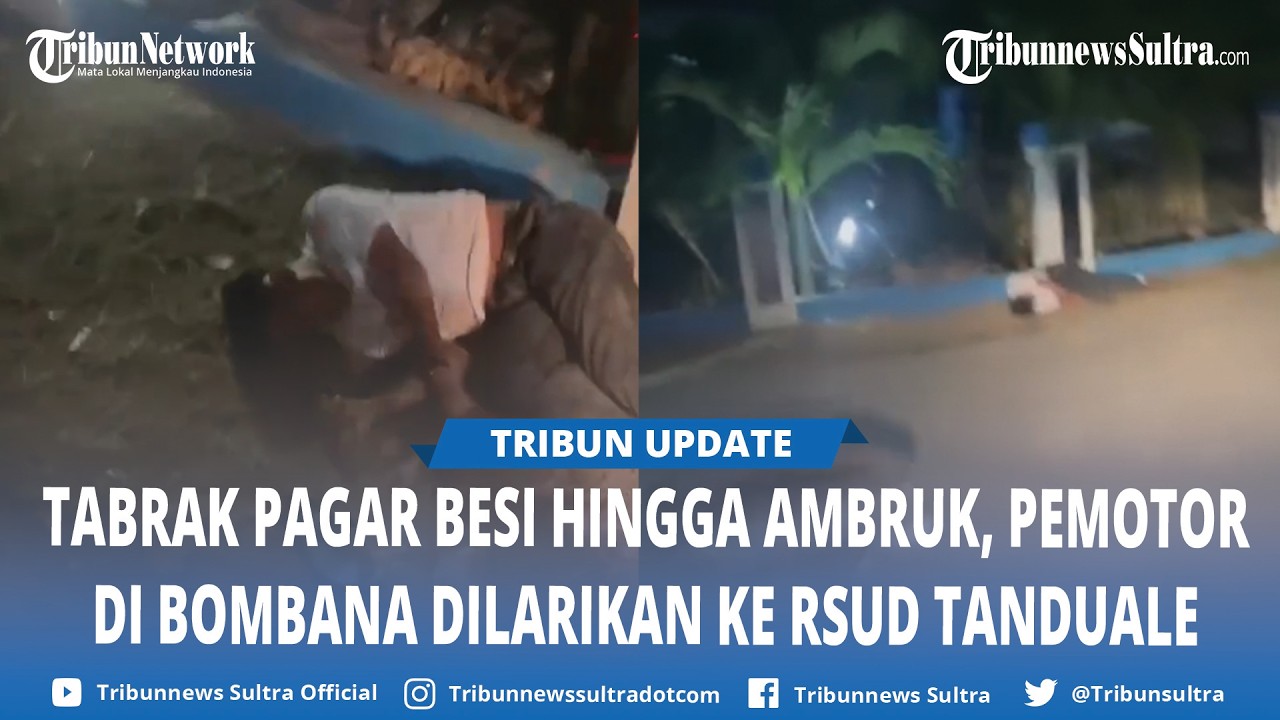 Pemotor Tak Sadarkan Diri Usai Tabrak Pagar Besi hingga Roboh di Sikeli Bombana Sulawesi Tenggara