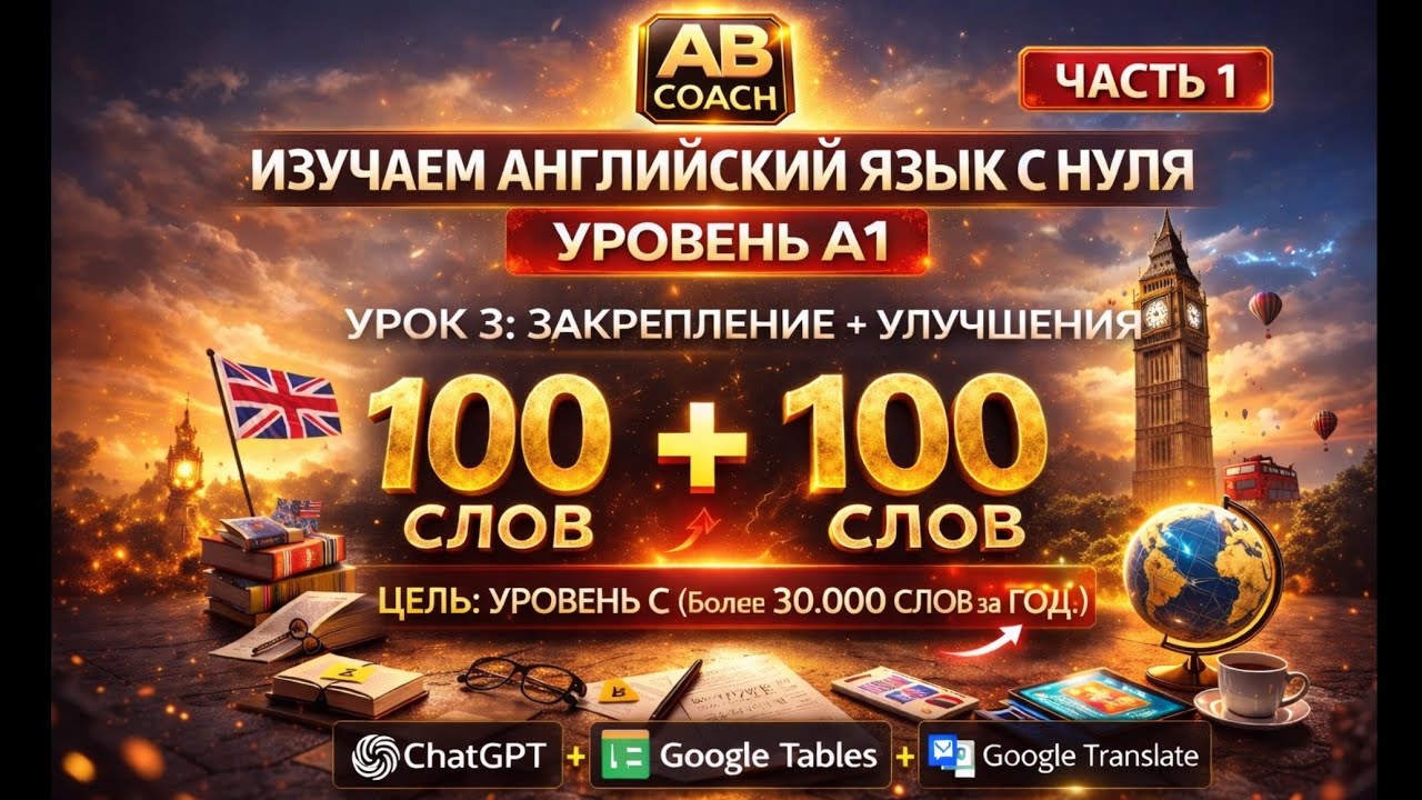 #английский #язык с нуля А1 100 слов: Видео 3 #словарныйзапас #ии #программы #чатгпт #саморазвитие
