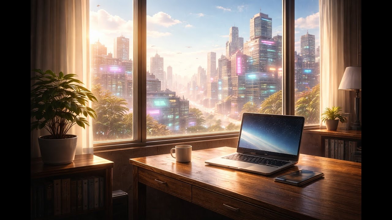 Cyberpunk Morning ☀️ Calm Music for Coding & Study