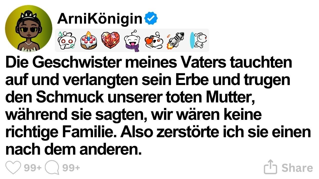 [GANZE STORY] Die Geschwister meines Vaters wollten sein Erbe. Also zerstörte ich sie nacheinander.