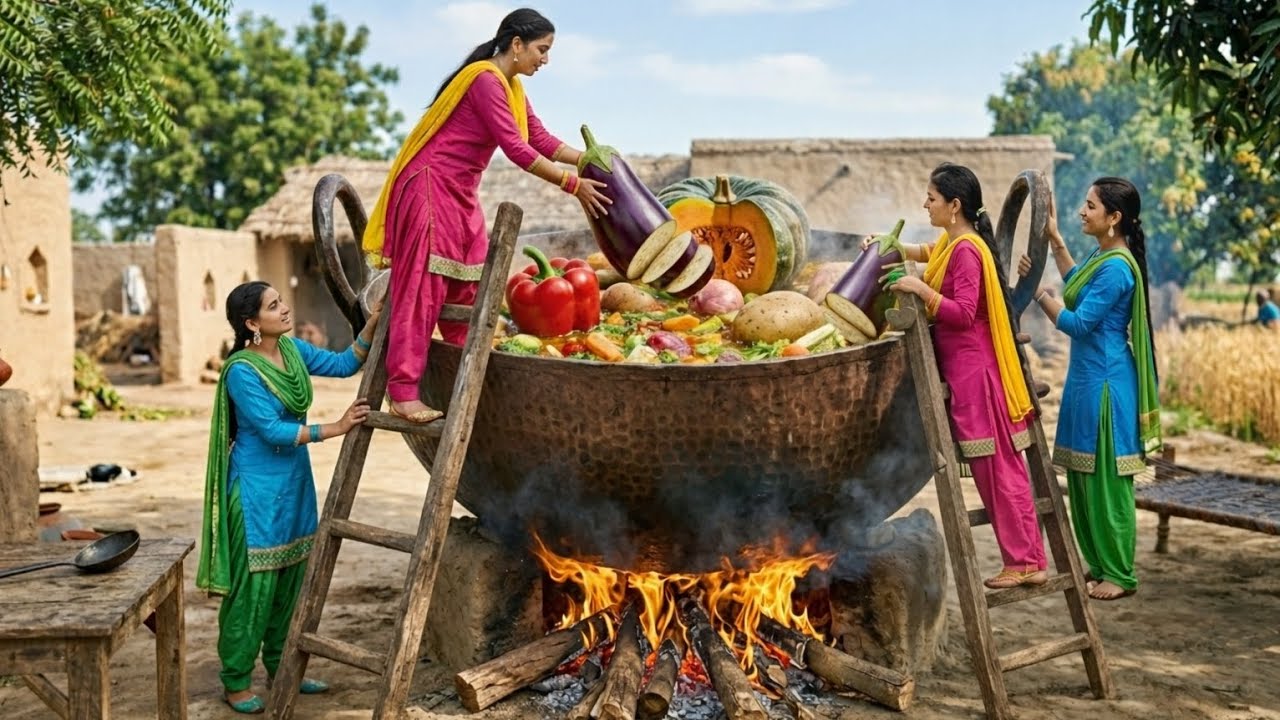 World’s Biggest Village Daig? 😱”PIND DI SHAAN 👑 | Massive Punjabi Food Challenge 🔥@Chillinggairls 