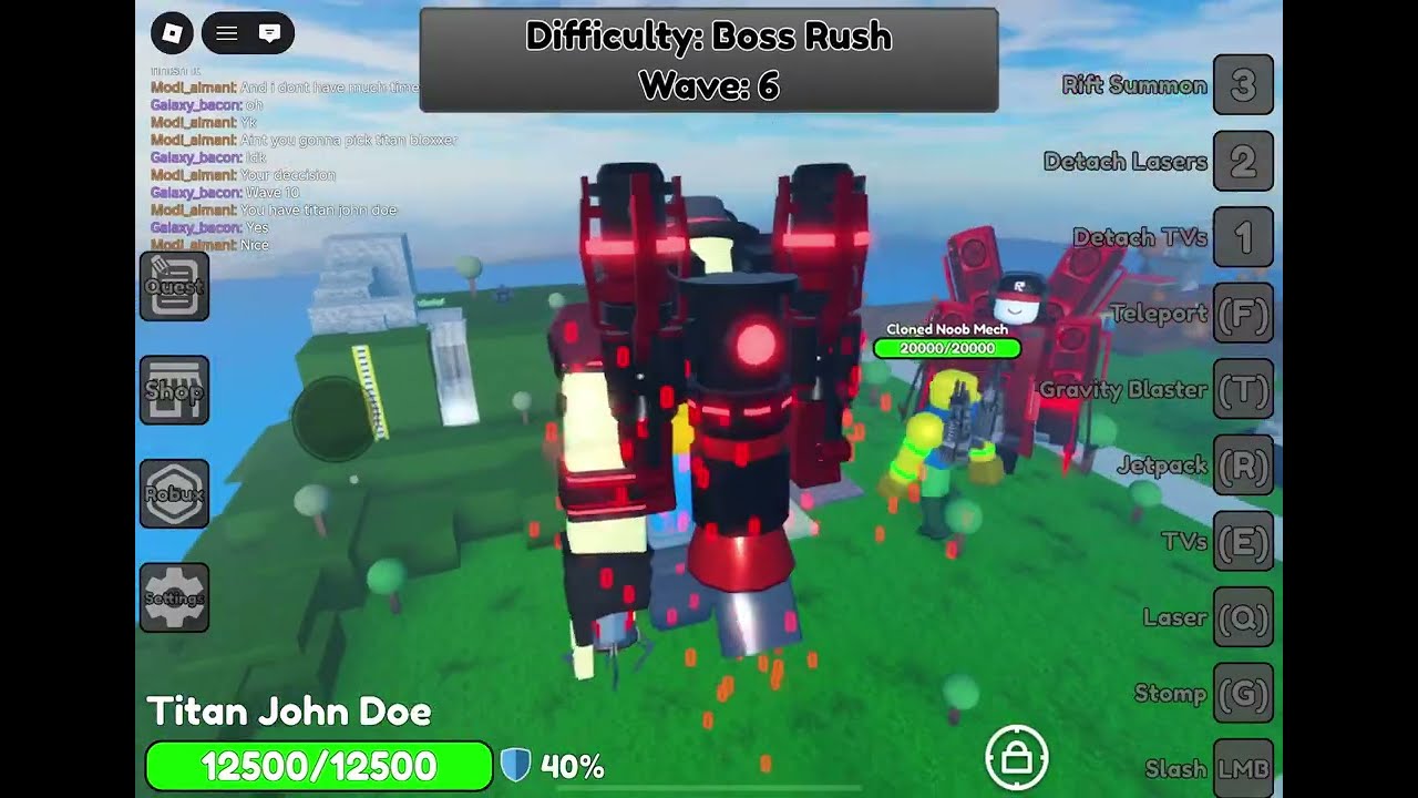 Special titan duo vs normal boss rush (titan john doe , titan bloxxer)