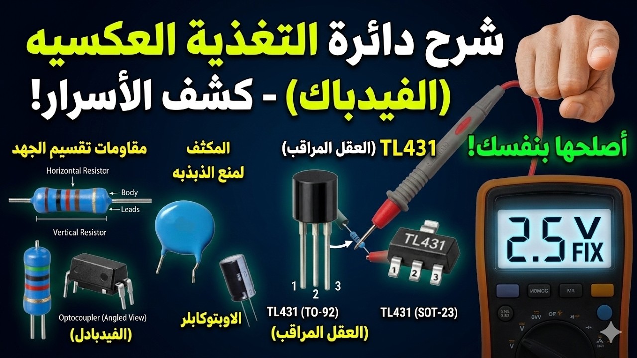شرح دائرة الباور بالكامل || السر الكامل لدائرة الفيدباك و TL431 والفوتوكابلر