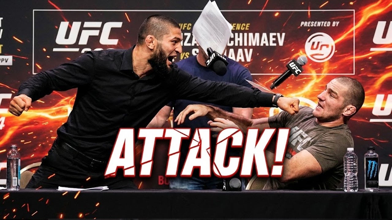 Chaos at UFC Presser: Khamzat Chimaev ATTACKS Sean Strickland!