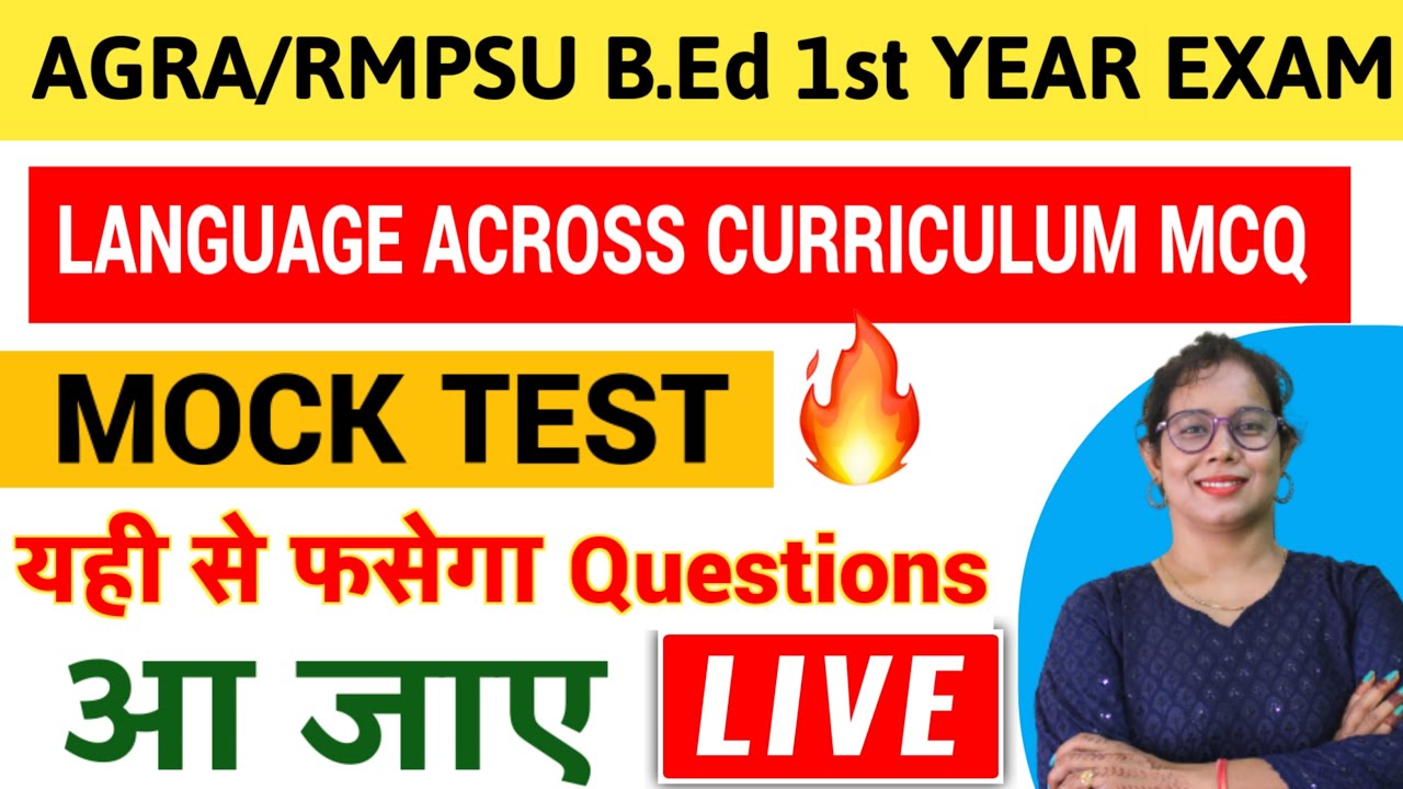 Important MCQ B.ed 1st Year | RMPSU/AGRA UNIVERSITY | Language across the curriculum b.ed 1st year