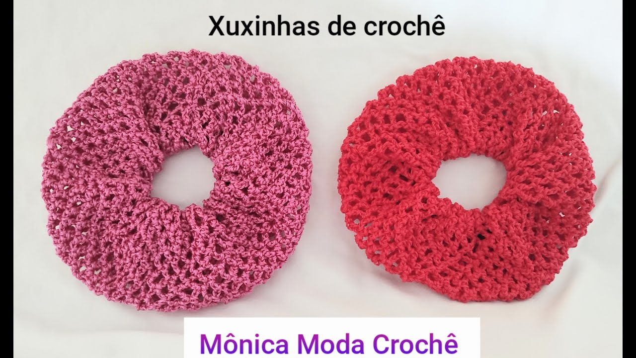 Veja como é fácil de fazer essa xuxinha de crochê / Easy crochet scrunchie