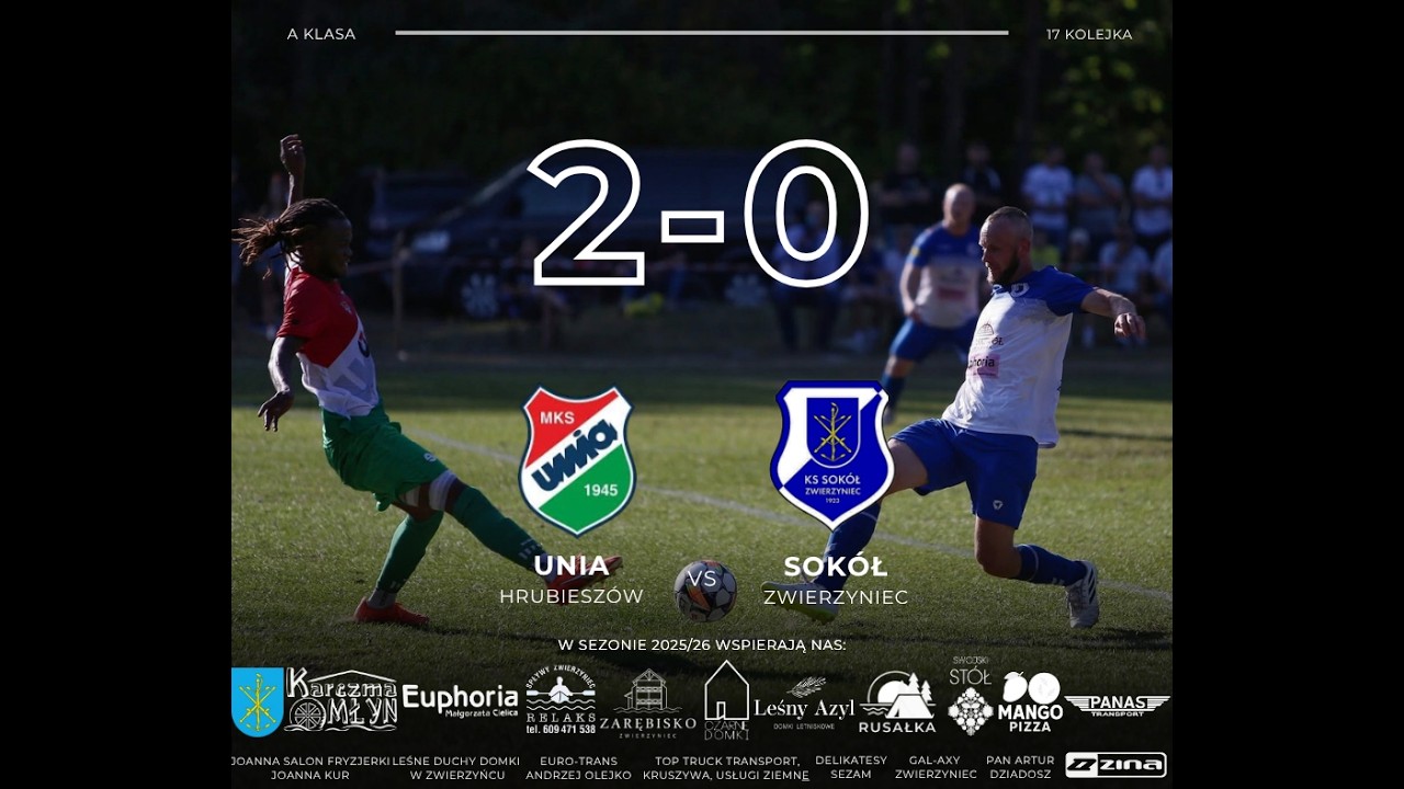 Unia Hrubiesz&oacute;w - Sok&oacute;ł Zwierzyniec I 17 kolejka I A klasa Zamość