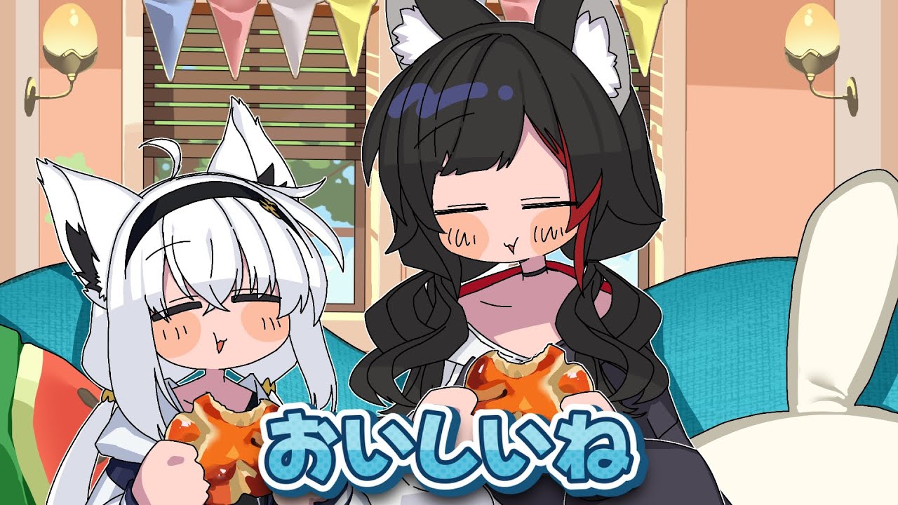 【手描き】優しい朝のフブミオ【大神ミオ/白上フブキ/さくらみこ/大空スバル/常闇トワ/ホロライブ/切り抜き/切り抜き漫画/ホロライブ切り抜き】