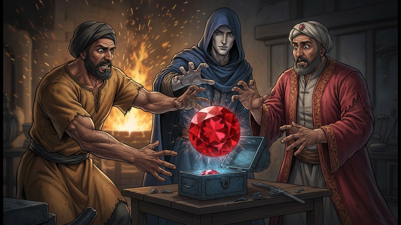 قصة الحداد وصاحب الياقوت وبائع الجوز 🛠️💎 | حكاية قبل النوم هادئة ومُشوقة