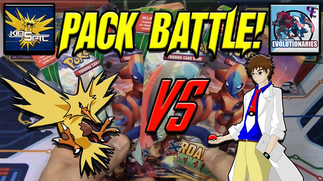 Opening Pokemon Cards- Roaring Skies Pack Battle vs KidsPTC!