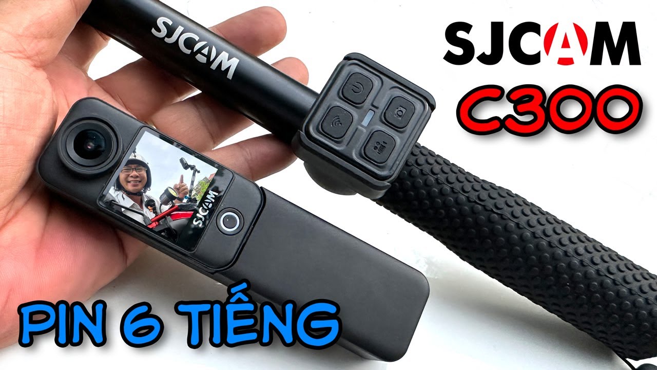 Camera SJCAM C300 - Pin quay 6 tiếng, có 2 màn hình cảm ứng, chống ồn cực đỉnh