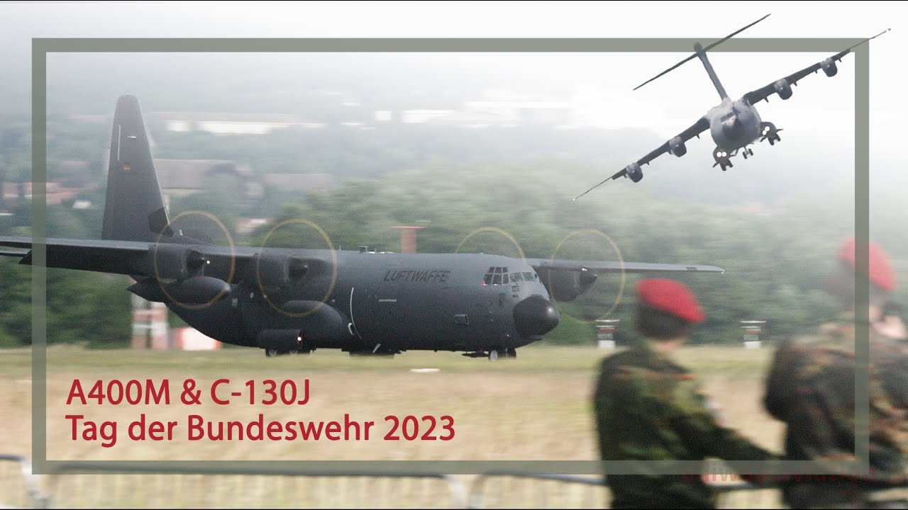 A400M and C-130J Combat-Style landings and Airshow