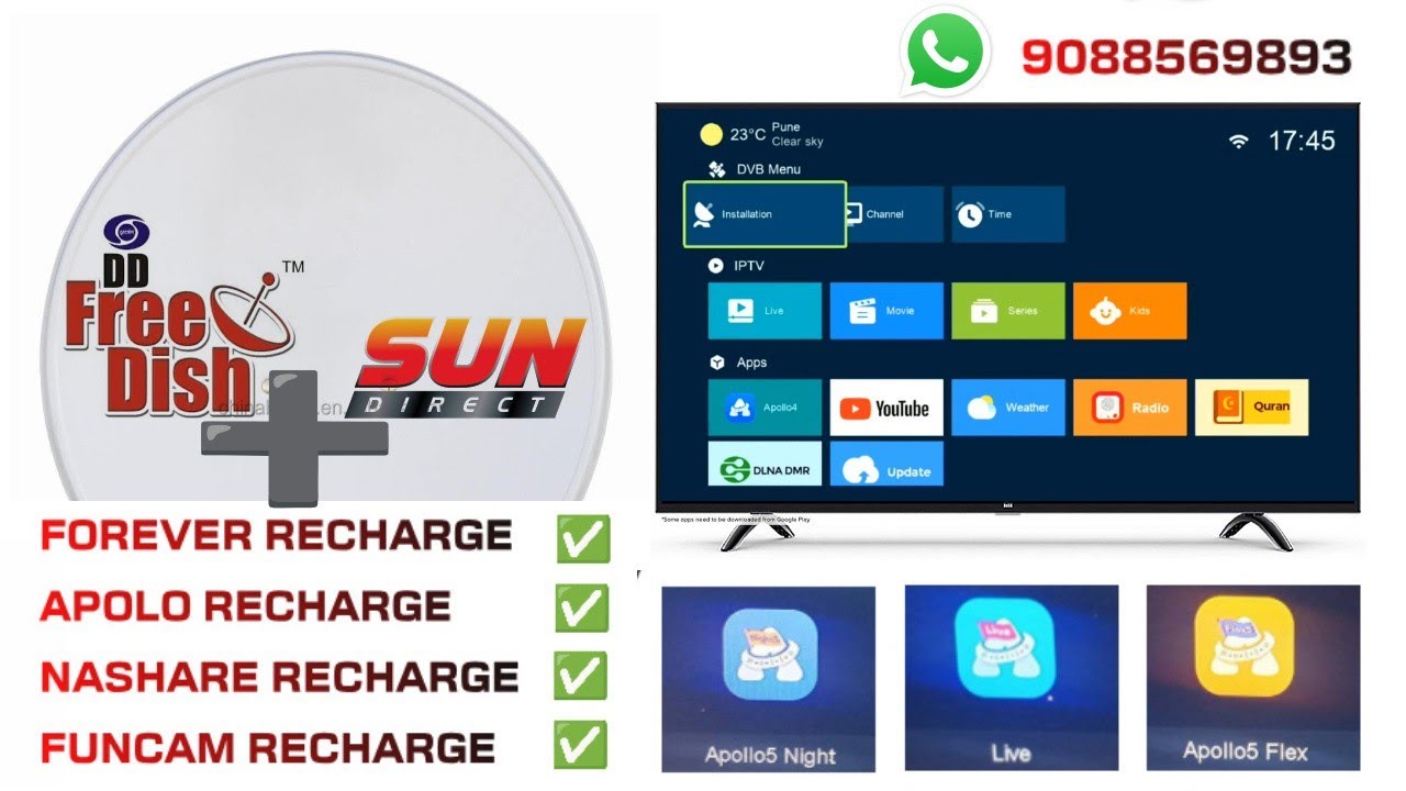 SUN91➕DD free Dish🤩Forever Box Working✅ Funcam Recharge🤩Airtel+TATA+Sun91 