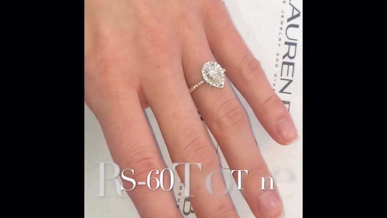 1 carat Pear Shape Diamond 2-Tone Engagement Ring