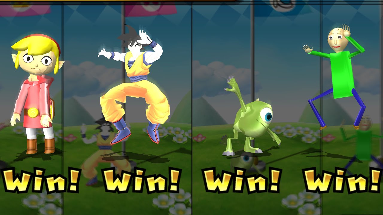 Mario Party 9 Mod - Step It Up 7 Wins - Goku vs Toon Link vs Mike Wazowski vs Baldi #stepitup7wins