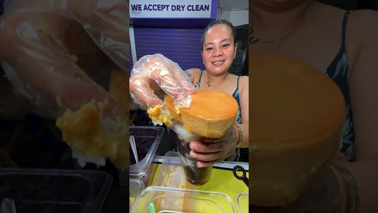 Leche Flan na may Halo-halo sa ilalim Loaded sa sangkap sa Pasay