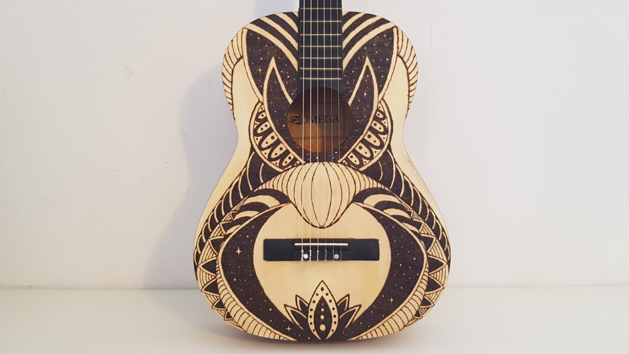 Guitar Pyrography Time Lapse
