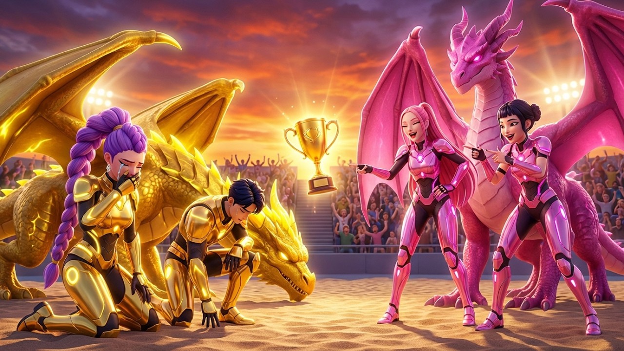 Golden Family WON Pink Family: RUMI Wins Magic Dragon Racing Championship | KPOP Demon Hunter