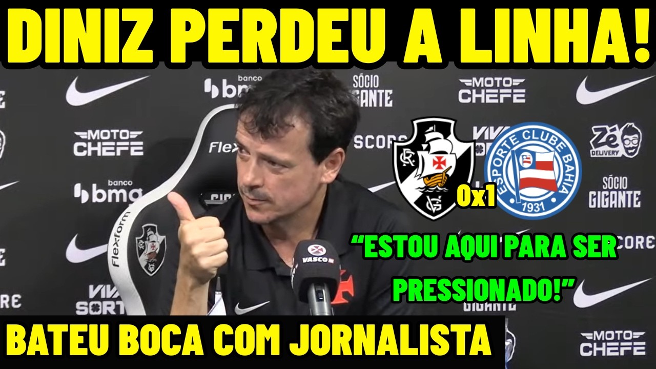 FERNANDO DINIZ PERDEU A LINHA E DEBATEU COM JORNALISTA NA COLETIVA PÓS JOGO VASCO 0 X 1 BAHIA!