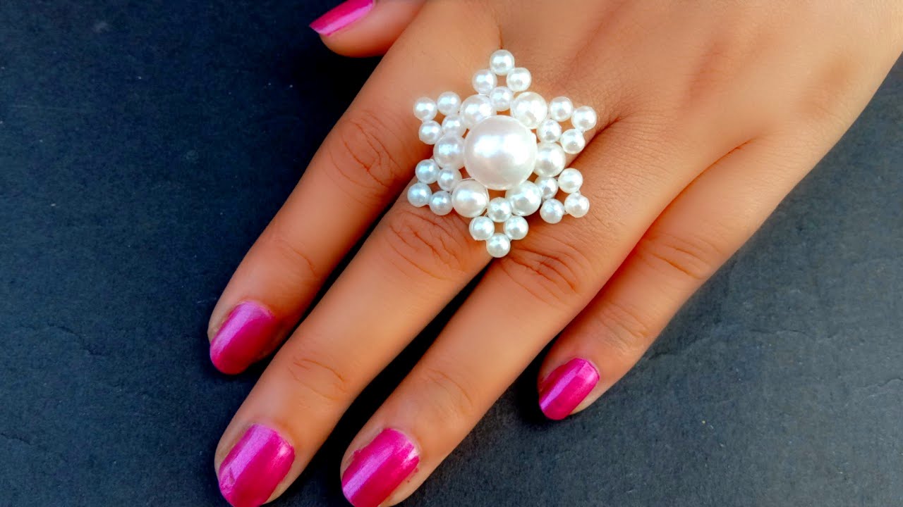 How To Make//Finger Ring//Pearl Ring Making// Useful & Easy