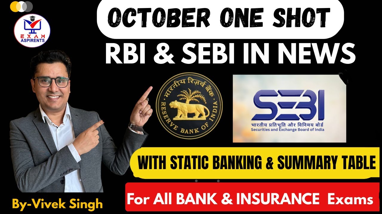 RBI & SEBI in News 2025| Banking & Financial Current Affairs October 2025 | ONE SHOT | Vivek Singh