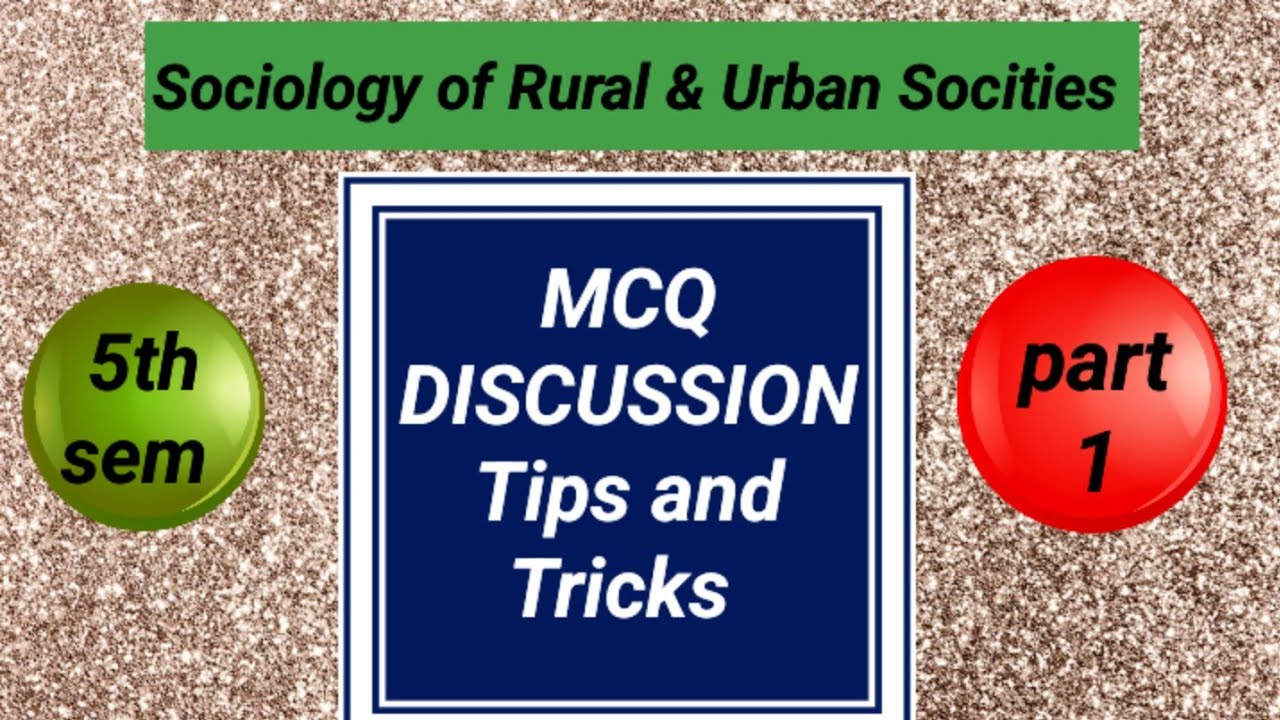 Sociology of Rural & Urban Socities/ MCQ discussion Tips & Tricks#easyguideinbasociology