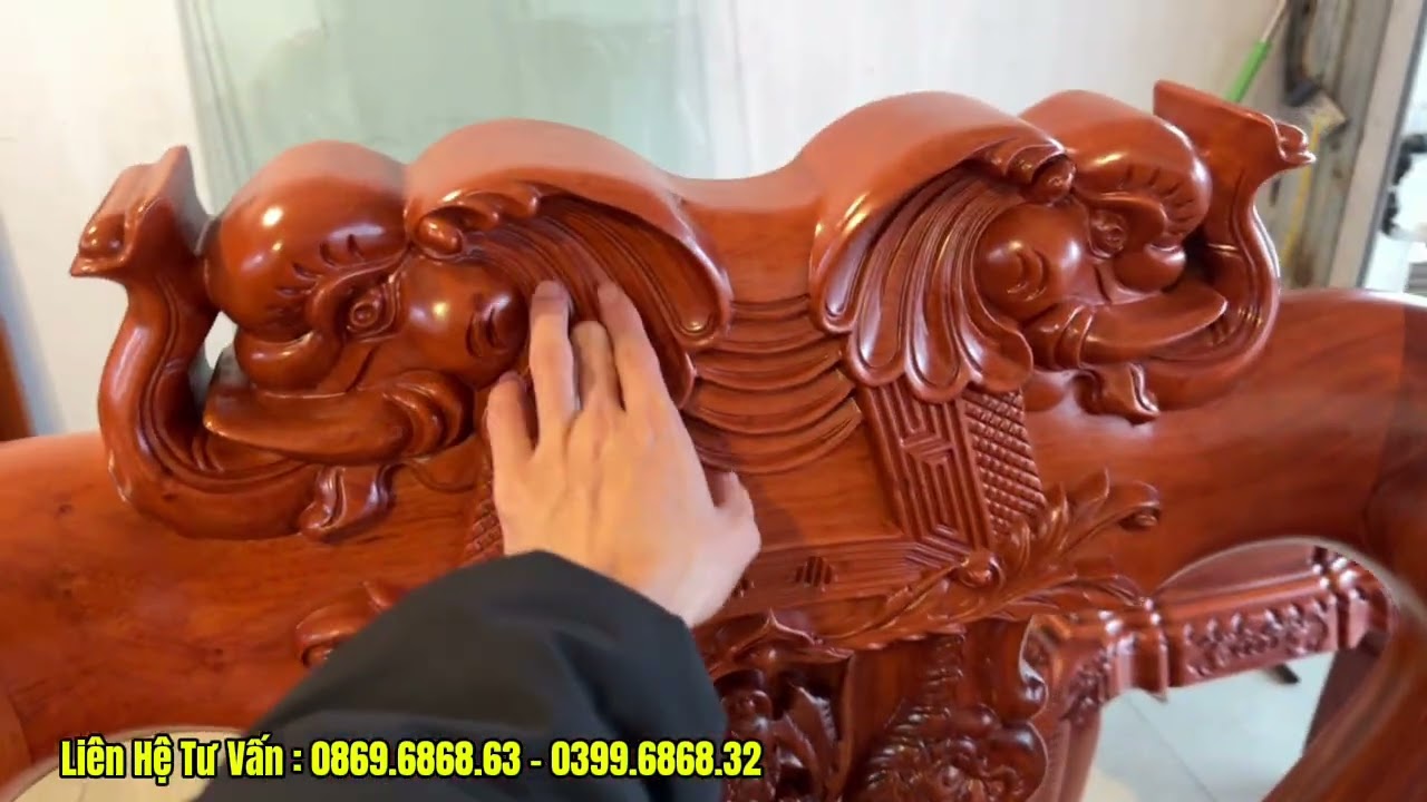 Hàng To Khủng // Giá Bình Dân : Bộ Bàn Ghế Minh Quốc Voi Cột 14 Gỗ Hương Đá Chọn Vân 
