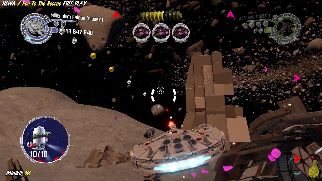 Lego Star Wars The Force Awakens: NSWA / Poe to the Rescue FREE PLAY (All Minikits & Red Brick)- HTG