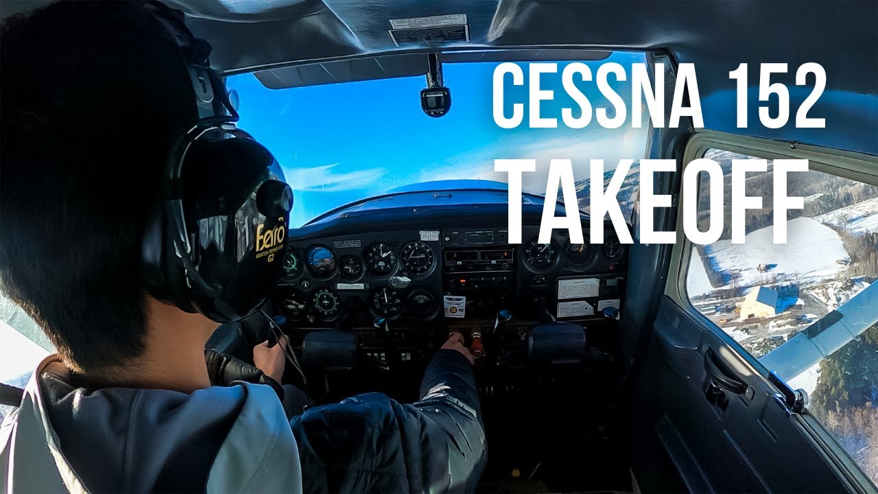 Cessna 152 Winter Takeoff Cockpit View | Oshawa Executive Airport CYOO