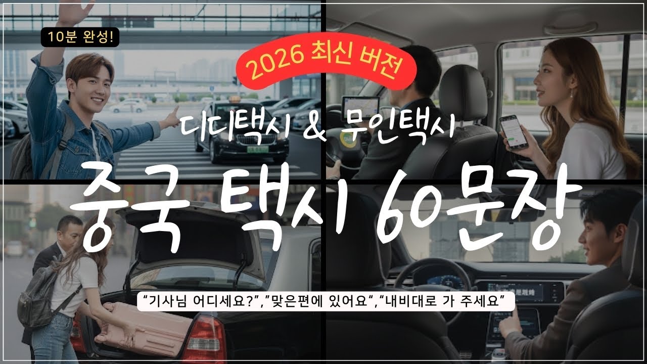 중국 심천에서 무인 택시 타기?! 디디(DiDi) 택시는 기본이고~! 중국 택시 표현 60문장 10분대컷