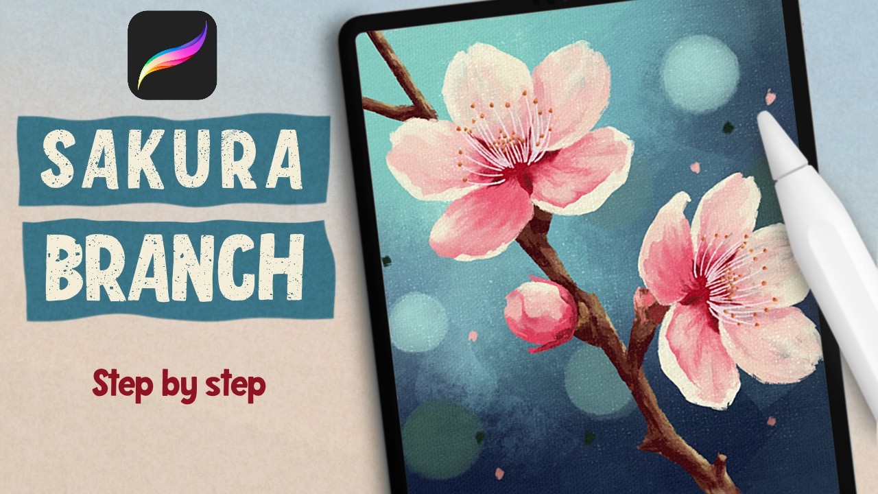How to Paint Soft Cherry Blossoms 🌸 | Procreate Gouache Tutorial