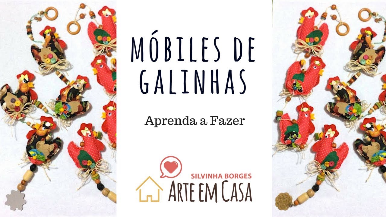 Aprenda a fazer Móbiles de Galinhas de Tecido