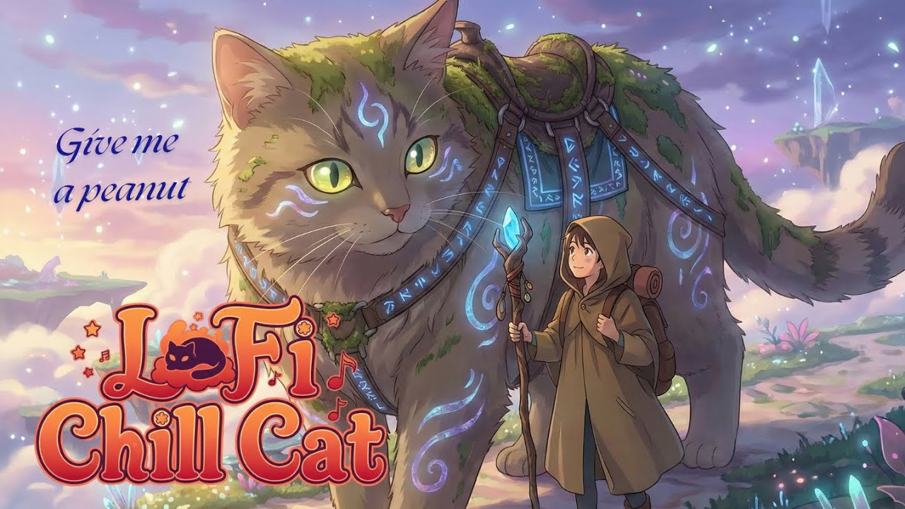Lo-Fi Study, Relax & Adventure with a Mystic Cat 🐈‍⬛🎧 | Chill Beats along the Magical Path 🌄🍃