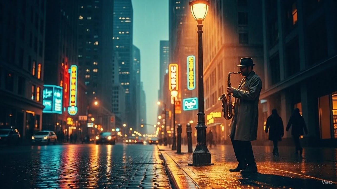 City Lights Jazz &ndash; Cinematic Sax & Lounge Instrumental for Rainy Nights