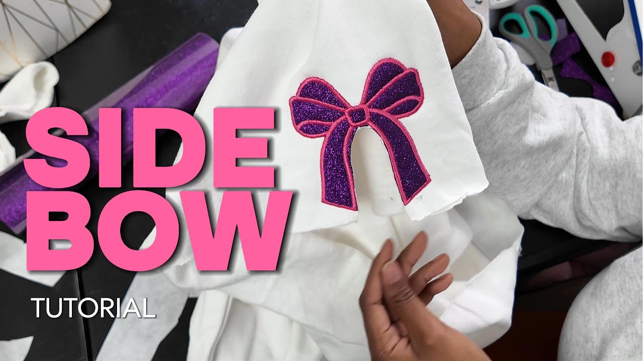 How to Embroider A Side Bow Applique Onto a Sweatshirt | Step by Step Tutorial