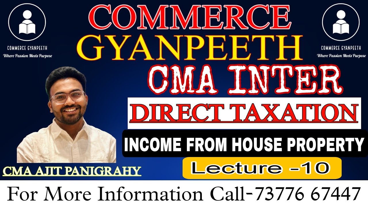 Direct taxation| Income from house property |CMA/CA Inter  Dec 2024| Lecture -10 