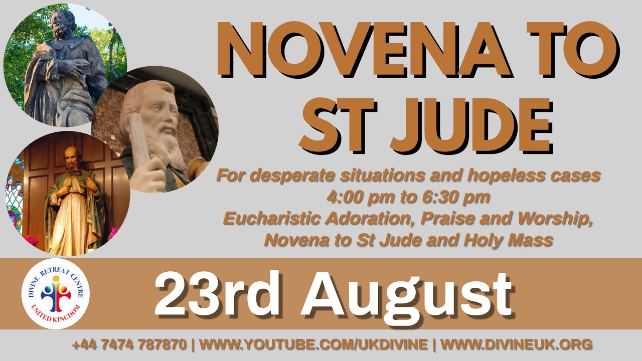(LIVE) Novena to St Jude for desperate situations and hopeless cases (23 August 2023) Divine UK