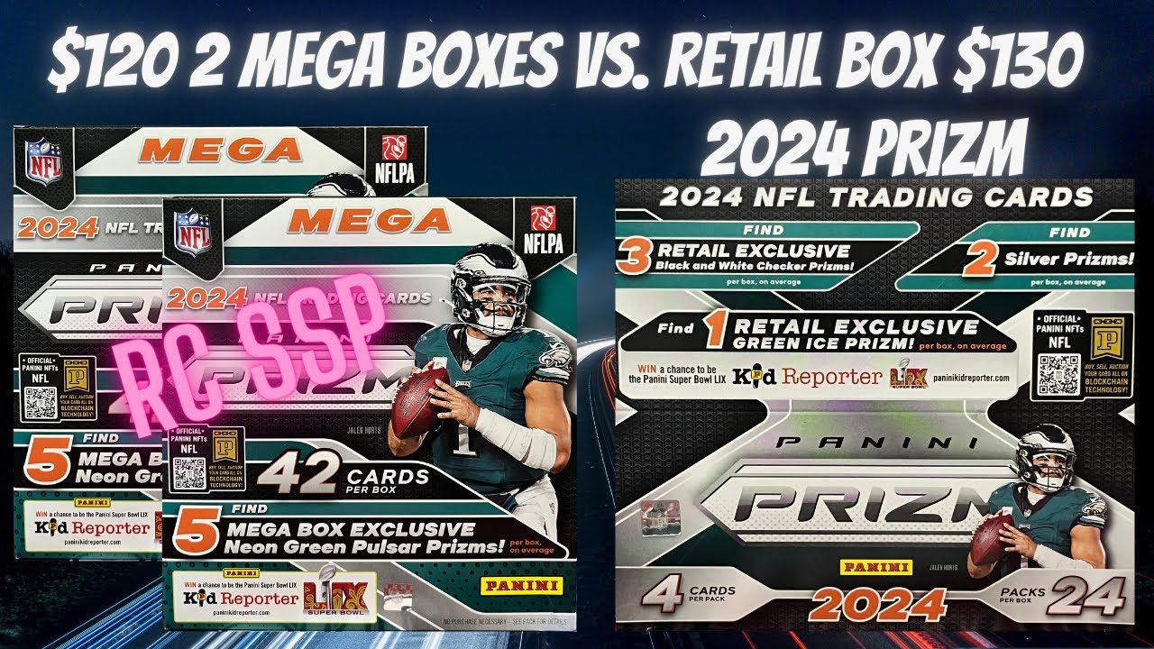 Retail Box vs. 2 Mega Boxes of 2024 Prizm Football ** $120 vs. $130 + RC SSP Pull! **