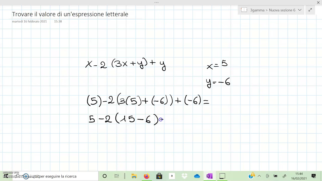 Trovare un valore di un'espressione letterale