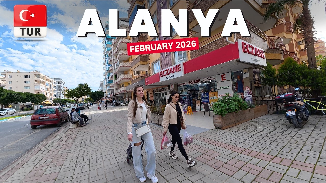Mahmutlar Barbaros Street Alanya 4K Walking Tour Turkey 2026