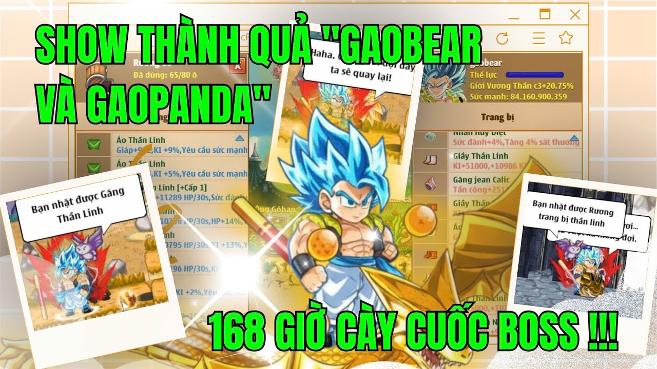 NGỌC RỒNG NGUY&Ecirc;N THUỶ - H&Agrave;NH TR&Igrave;NH SĂN BOSS KIẾM ĐỒ 7 NG&Agrave;Y 7 Đ&Ecirc;M VỚI KHO ĐỒ THẦN LINH CỦA GẤU !!!