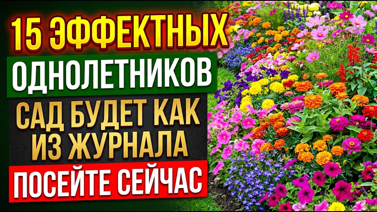 15 эффектных ОДНОЛЕТНИКОВ, которые долго цветут, УСПЕЙТЕ посеять в МАРТЕ на рассаду