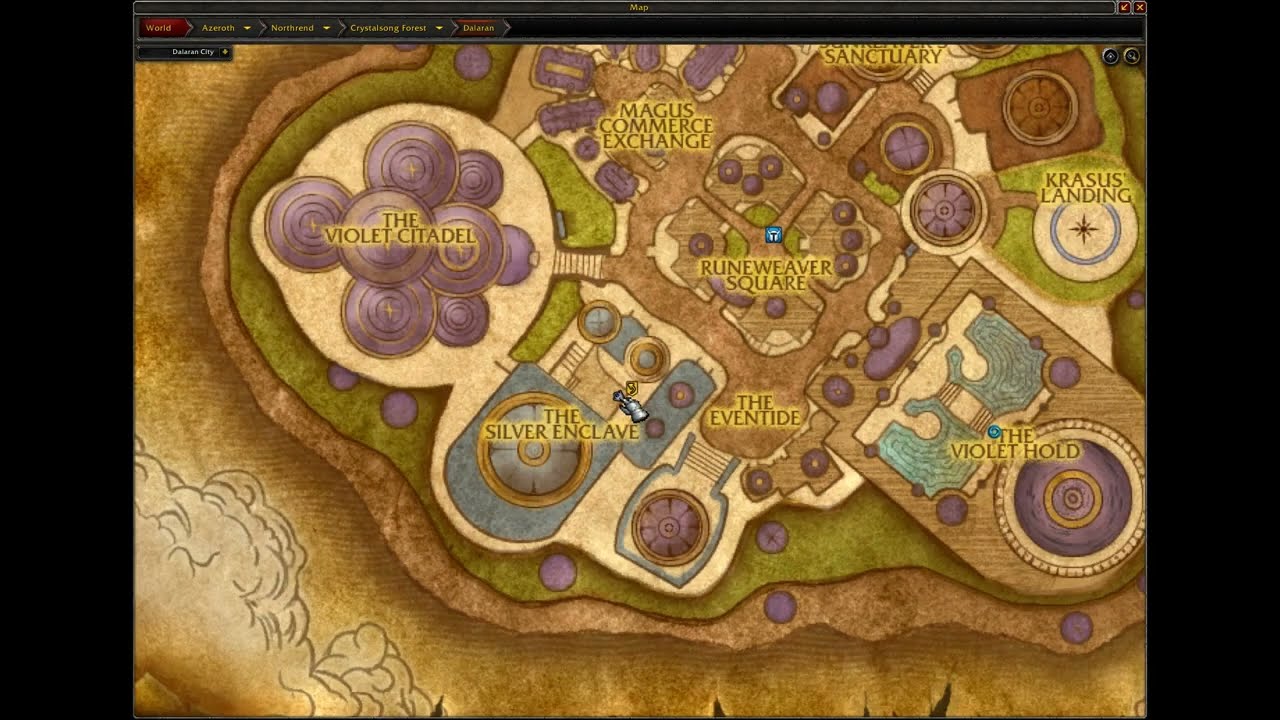Dalaran Portal to Stormwind City WoW Alliance Wotlk Inn Location