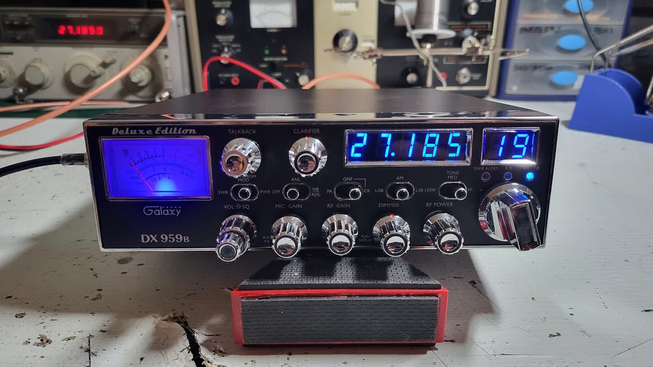 A Galaxy DX 959B in for a tune up and RFX95HD install