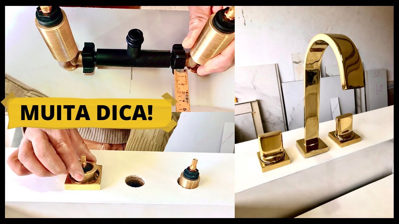 Como instalar torneira de misturador duplo no PORCELANATO.