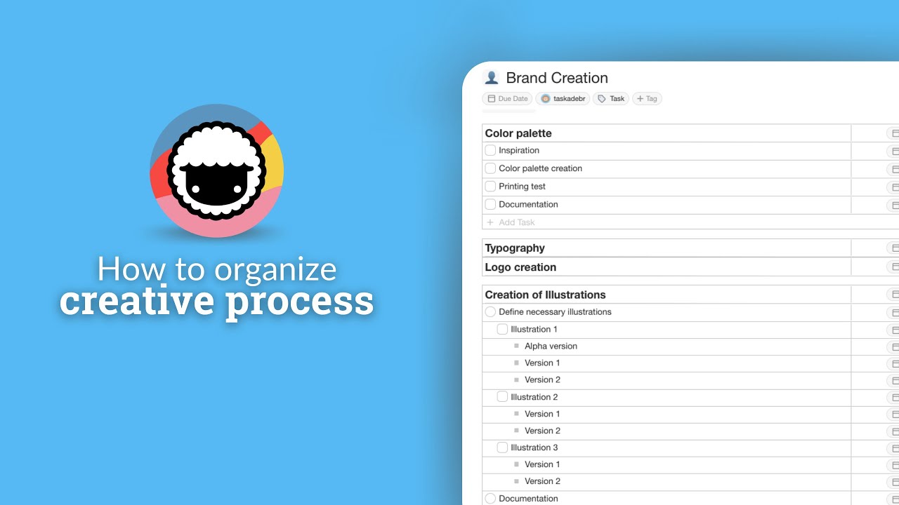 How to organize the creative process - Task Views